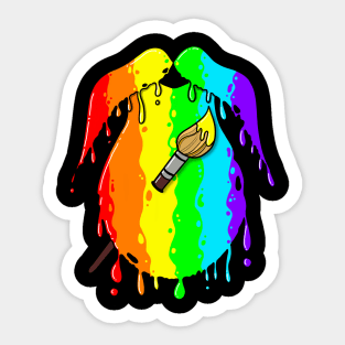 Painted Rainbow Beard Sticker